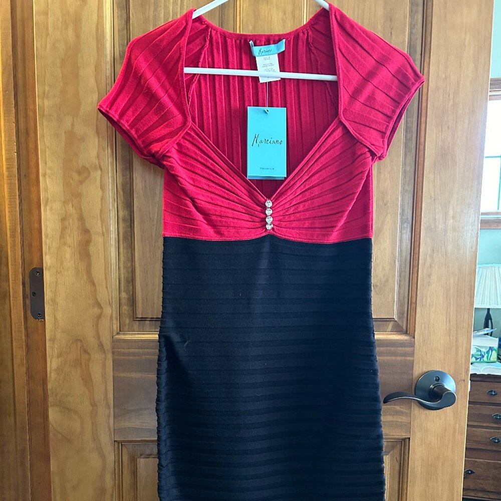 Marciano NWT Red and Black Knit Dress